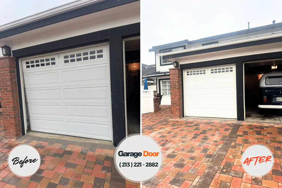Before and after: garage door repair Wanatah, IN